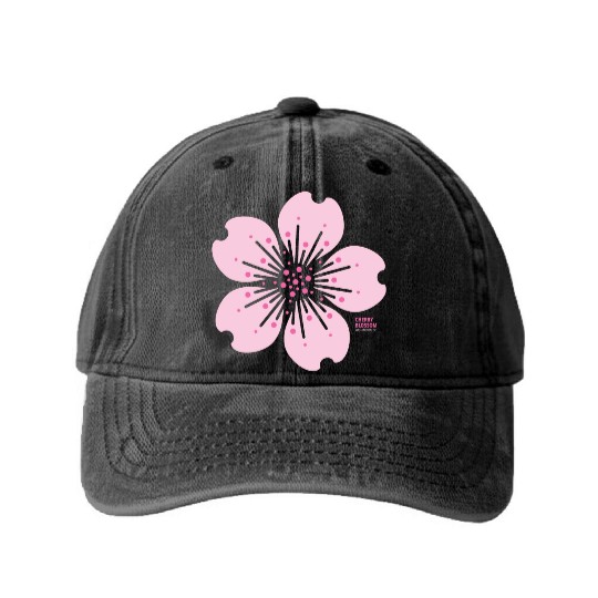 2022 Cherry Blossom Washed Denim Baseball Caps