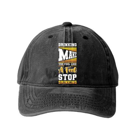 Alcohol Alcohol Excesses Stop Washed Denim Baseball Caps