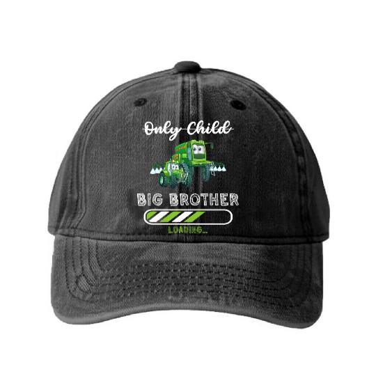 Big brother farmer tractor Washed Denim Baseball Caps
