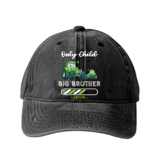 Big brother farmer tractor Washed Denim Baseball Caps