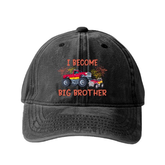 Big brother car monstertruck Washed Denim Baseball Caps
