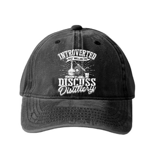 Distilling Whiskey Water Alcohol Distiller Brewery Washed Denim Baseball Caps