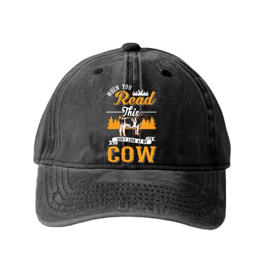 Cow Gift Farmer Cattle Breeder Cows Washed Denim Baseball Caps