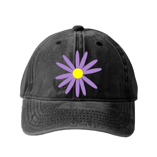 Lavender Daisy Washed Denim Baseball Caps