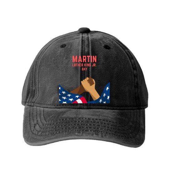 Martin Luther king jr. day Washed Denim Baseball Caps