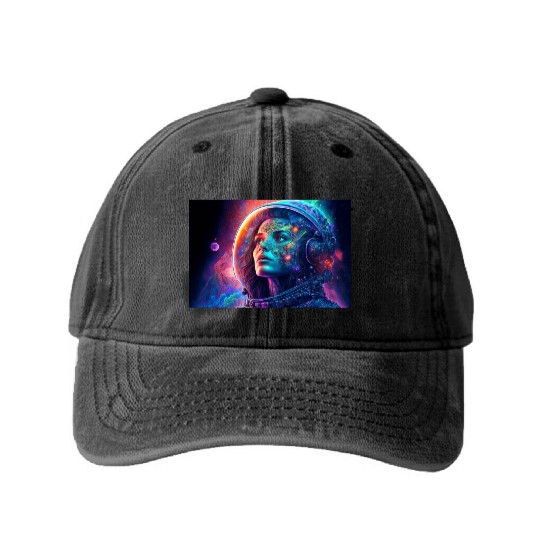 Psychedelic Astronauts 2 Washed Denim Baseball Caps