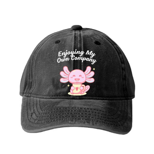 Enjoying My Own Company Sarcastic Introvert Sarcas Washed Denim Baseball Caps