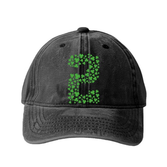 Green Shamrocks St Patrick Day 2 Year old Toddler Washed Denim Baseball Caps