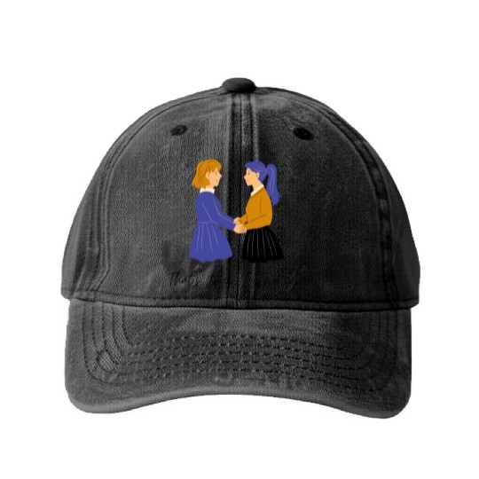 lesbian lgbtq pride valentine day 202 valentines Washed Denim Baseball Caps