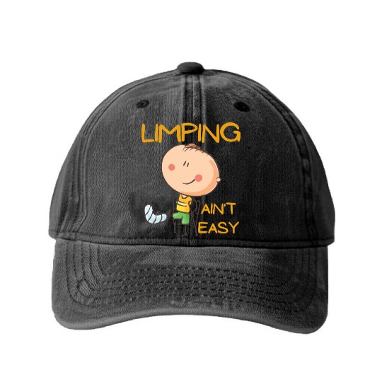 Limping Ain't Easy Physical Therapy Washed Denim Baseball Caps