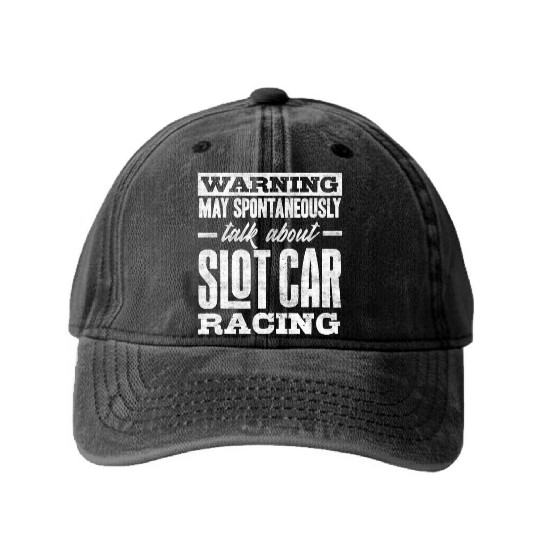 Slot Car Racing, Petrol Head, Car Lover Washed Denim Baseball Caps
