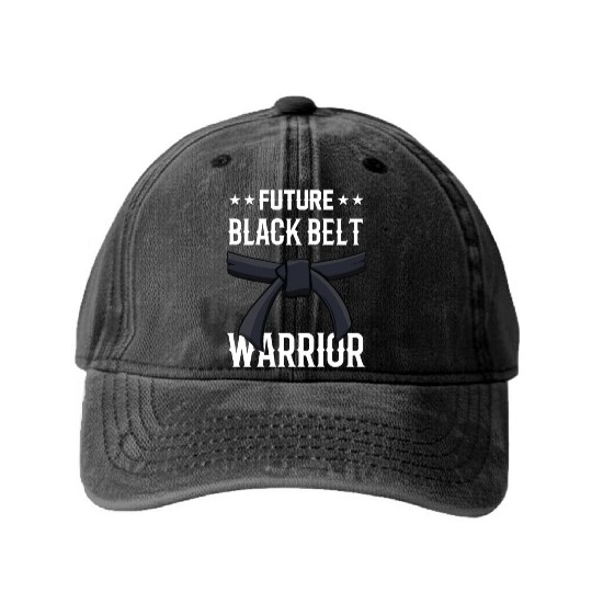 Future Black Belt Warrior Martial Arts MMA Belts Washed Denim Baseball Caps