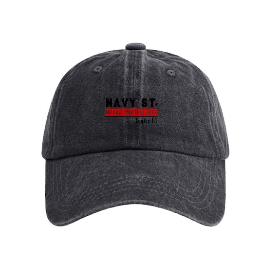 navy st3 Washed Denim Baseball Caps