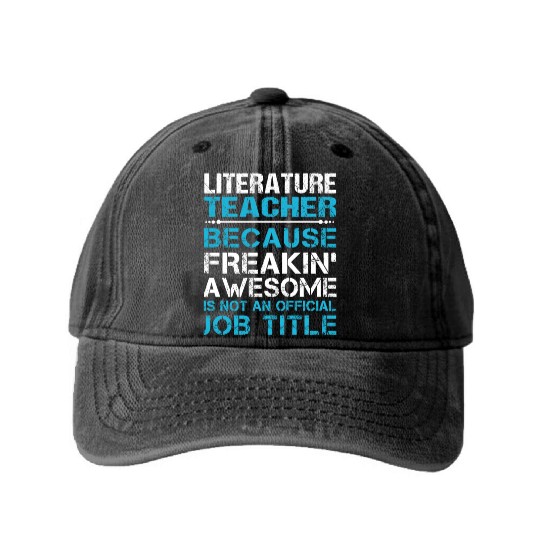 Literature Teacher Washed Denim Baseball Caps - Freaking Awesome Gift