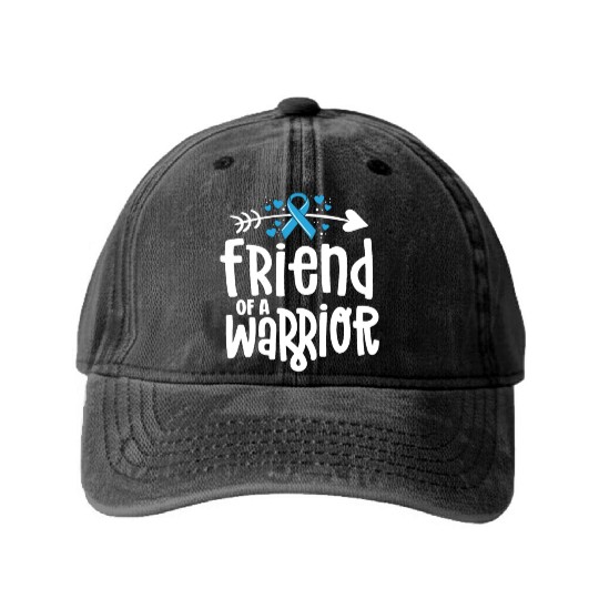Friend Of A Warrior Support Team Prostate Cancer Washed Denim Baseball Caps