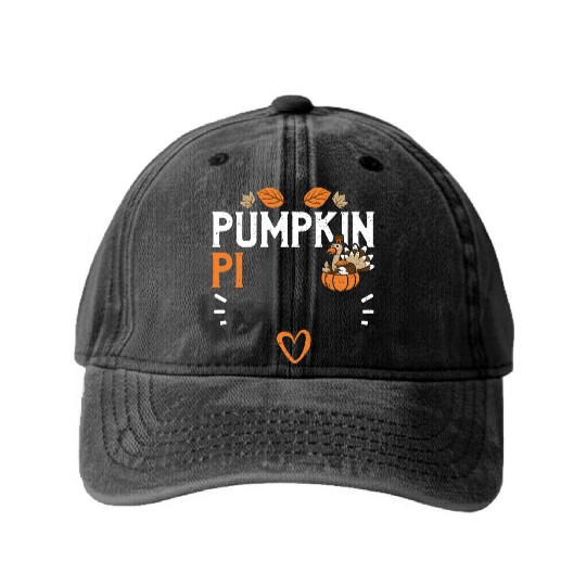 Pumpkin Pi - Thanksgiving Washed Denim Baseball Caps