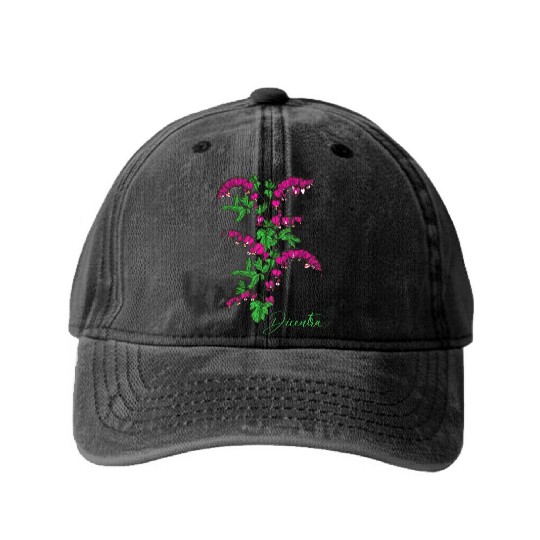 Bleeding heart flower Dicentra Bleeding heart Washed Denim Baseball Caps