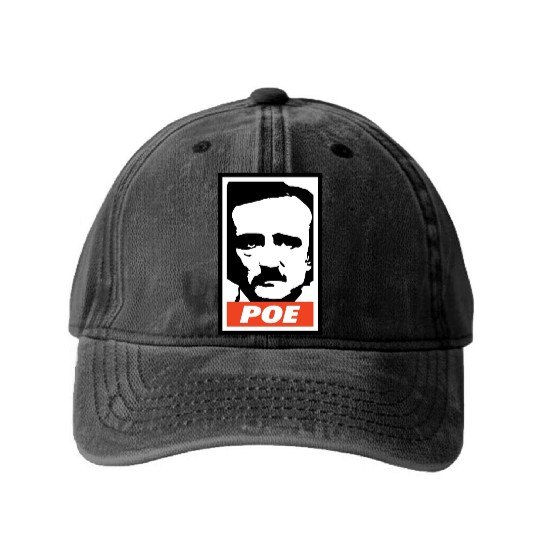 Edgar Allan Poe Washed Denim Baseball Caps