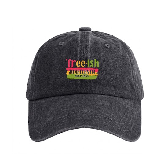 Juneteenth free since 1865 Black History US Africa Washed Denim Baseball Caps