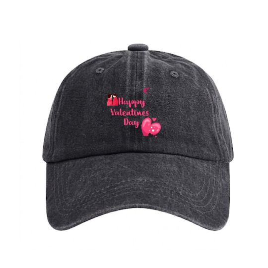 happy valentines day | valentines day gifts Washed Denim Baseball Caps