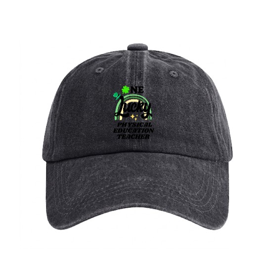 Physical education teacher, St Patrick's Day Gift Washed Denim Baseball Caps
