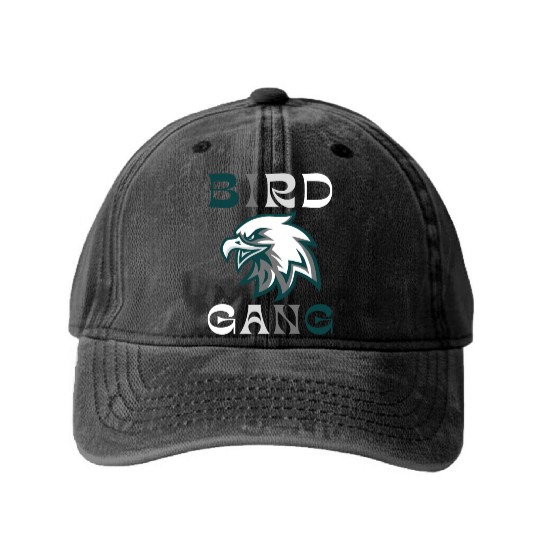 Eagle Bird Gang Funny Philadelphia Washed Denim Baseball Caps