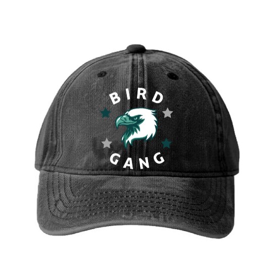 Eagle Bird Gang Funny Philadelphia Washed Denim Baseball Caps