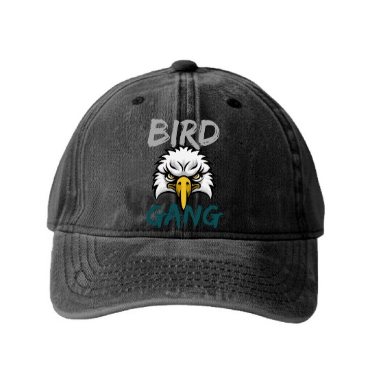 Eagle Bird Gang Funny Philadelphia Washed Denim Baseball Caps