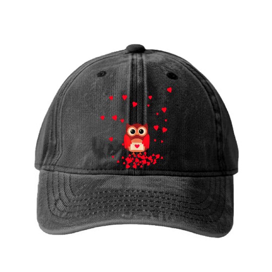 Cute Eagle Owl Bird Lover Girls Women Toddler Kids Washed Denim Baseball Caps
