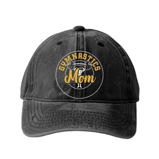 Gymnastics Mom - Gym Washed Denim Baseball Caps