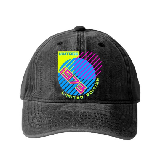 50th Birthday Vintage 1973 Washed Denim Baseball Caps