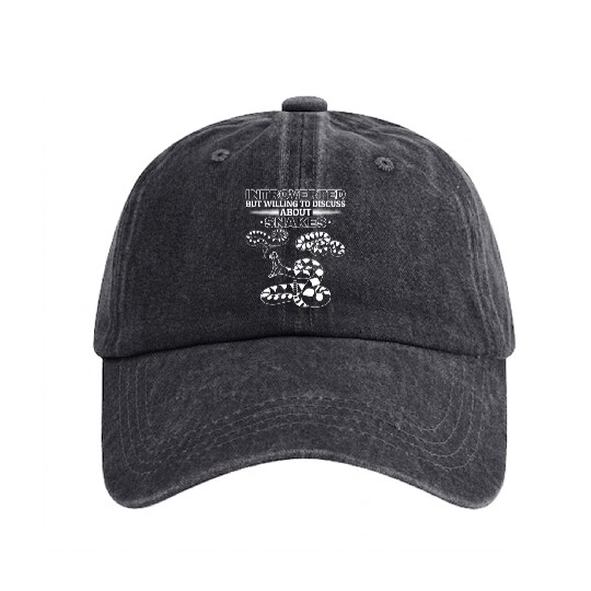 Reptile Humor Introverted Snake Lover Washed Denim Baseball Caps
