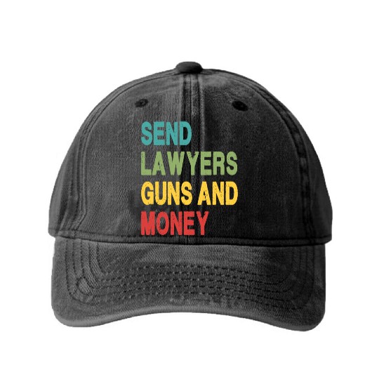 Send Lawyers Guns and Money Washed Denim Baseball Caps