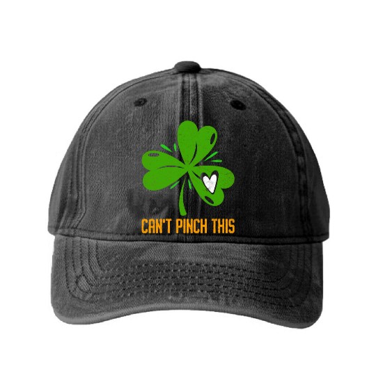 Can't Pinch this Shamrock St. Patrick's Day Washed Denim Baseball Caps