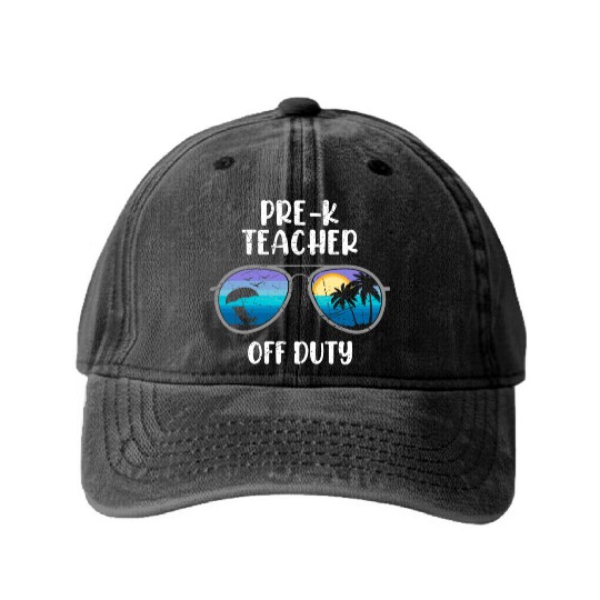 Preschool kindergarten educator off duty teacher Washed Denim Baseball Caps