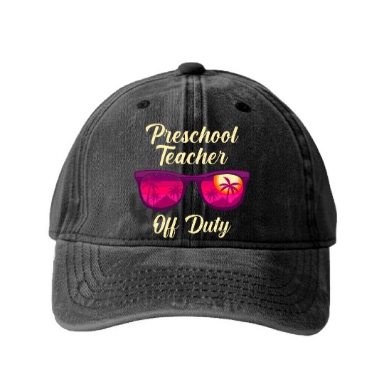 Preschool kindergarten educator off duty teacher Washed Denim Baseball Caps