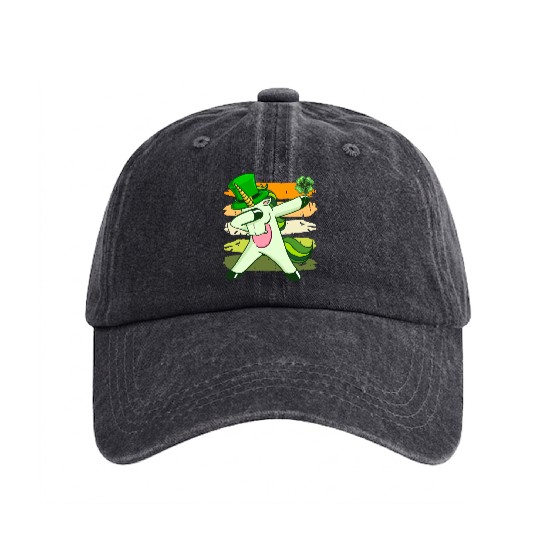 Dabbing unicorn shamrock St. Patrick's Day Washed Denim Baseball Caps