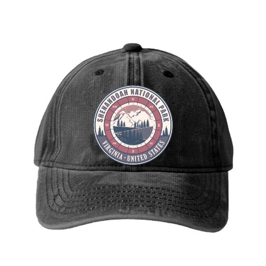 Shenandoah National Park Virginia US Hiking Washed Denim Baseball Caps