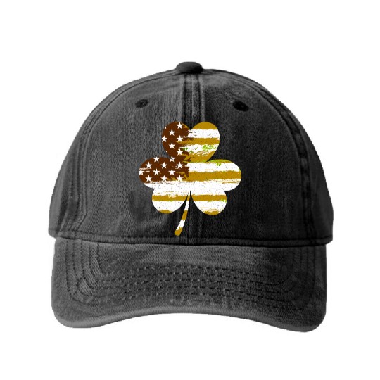 USA Shamrock lucky charm United States Washed Denim Baseball Caps