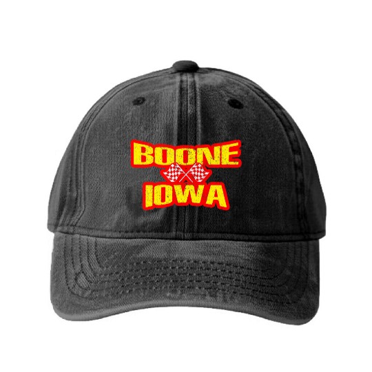 Boone Iowa IA Midwest Hobby Stock Modified Race Ca Washed Denim Baseball Caps