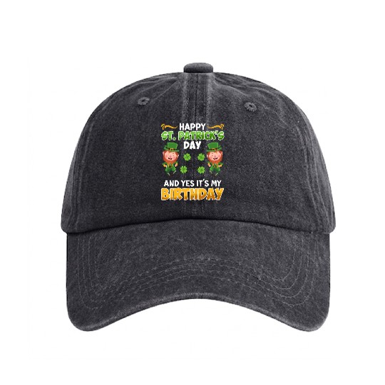 St. Patrick's Day Birthday Washed Denim Baseball Caps