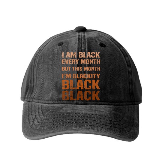 Juneteenth Blackity BLM African Melanin Black Hist Washed Denim Baseball Caps