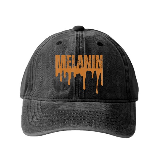Drippin Melanin Black Pride Washed Denim Baseball Caps