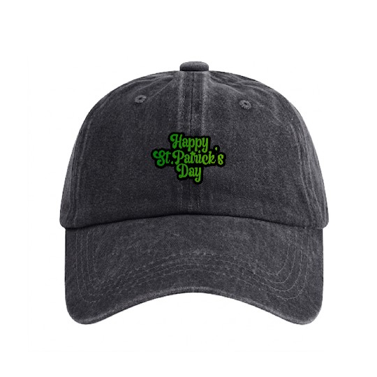 StPatricks day quote Typography Washed Denim Baseball Caps