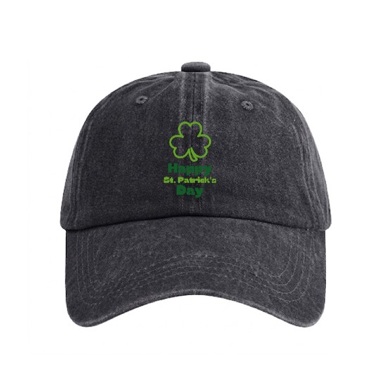 Happy St Patricks Day | Saint Patricks Day Washed Denim Baseball Caps