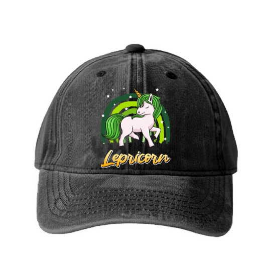 Lepricorn St. Patrick's Day Unicorn Women Washed Denim Baseball Caps
