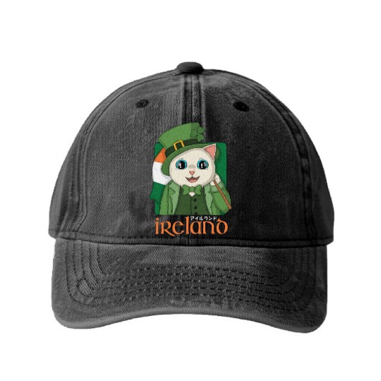 Ireland Neko Washed Denim Baseball Caps