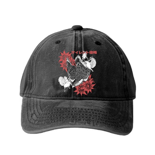 Birds Of Prey Falcon Washed Denim Baseball Caps