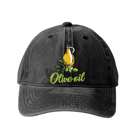 Olive Oil Washed Denim Baseball Caps