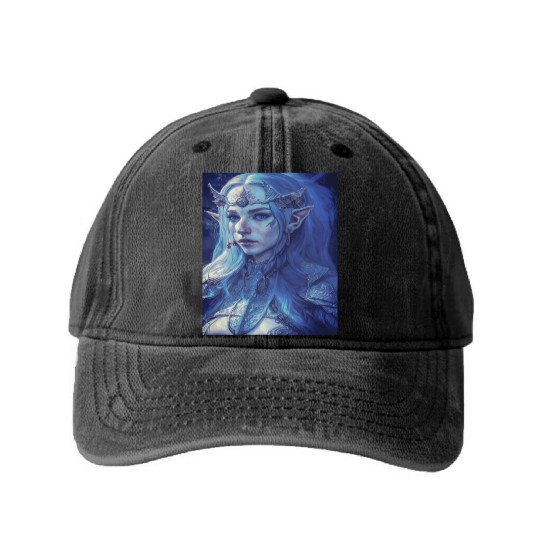 Fairy elf woman fantasy mysticism magic mythical j Washed Denim Baseball Caps